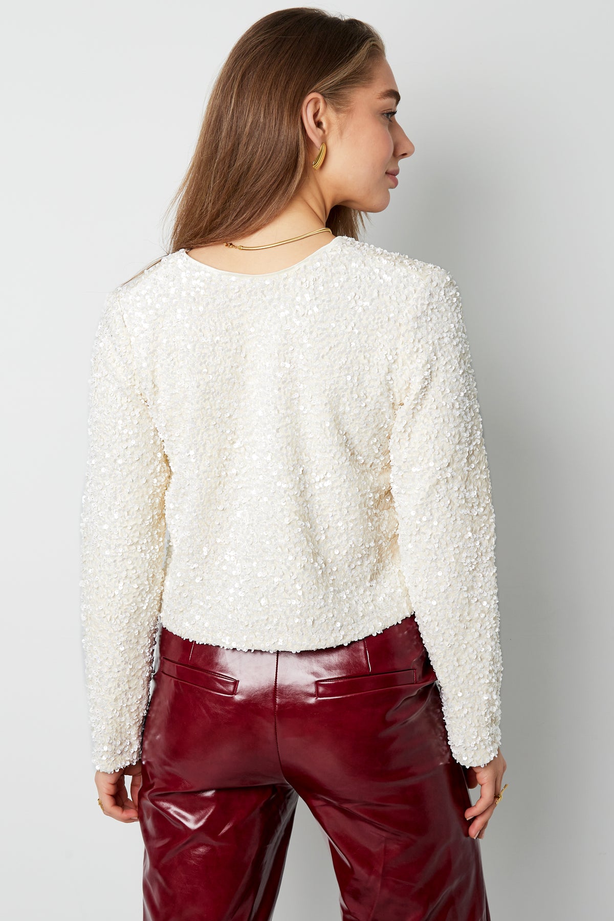 damen langarmshirt schleife luxus | polyester | mehrfarbig