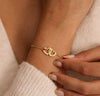 Customized Interlocking Heart Birthstone Bracelet