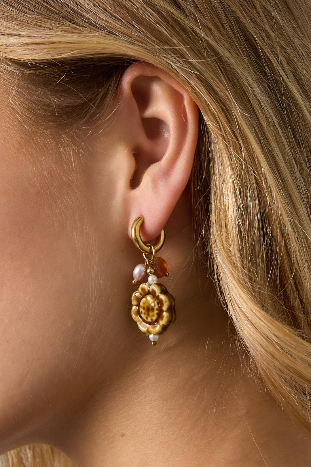 damen ohrhänger tropfen slim | edelstahl | goldfarbe