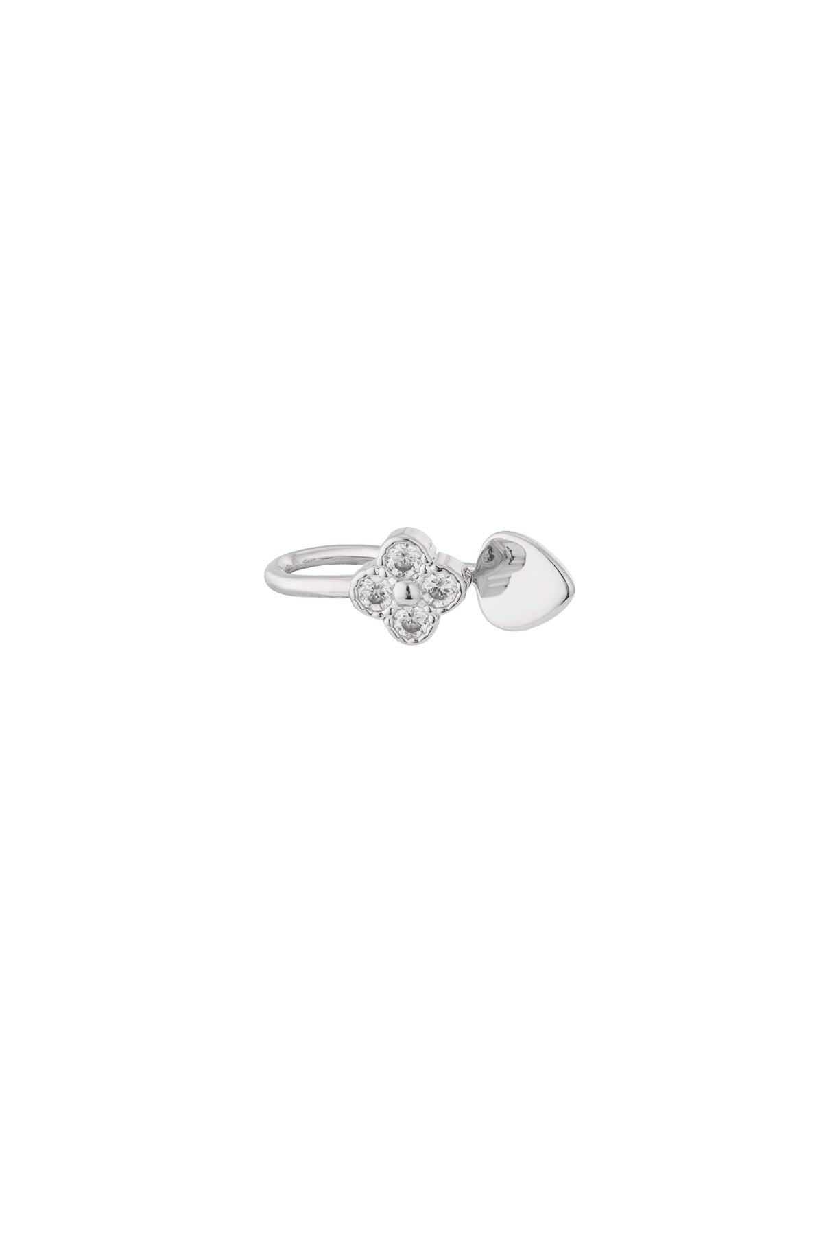 damen ear cuff & nasenmanschette blume klee zirkon | kupfer | goldfarbe & silberfarbe