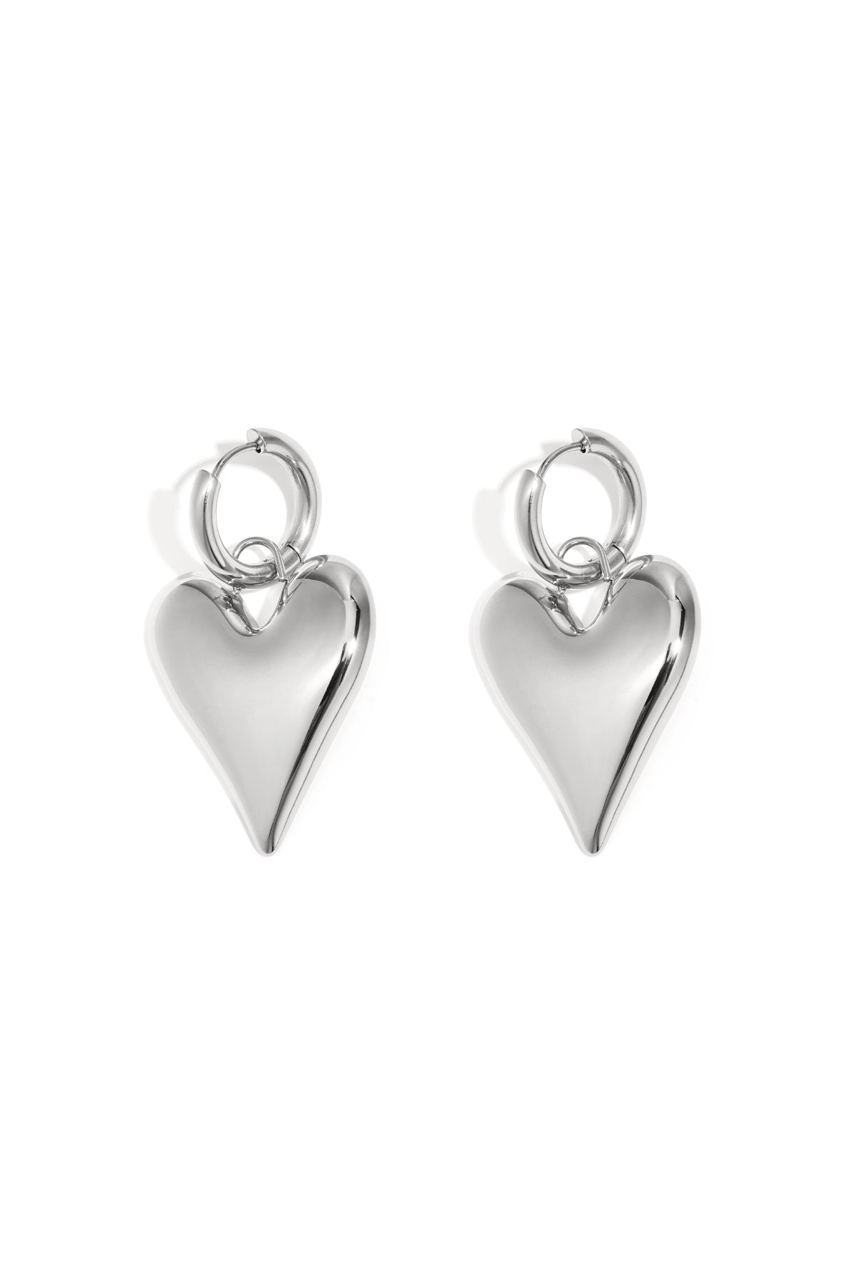 damen ohrhänger herz-anhänger | edelstahl 304s | gold & silber