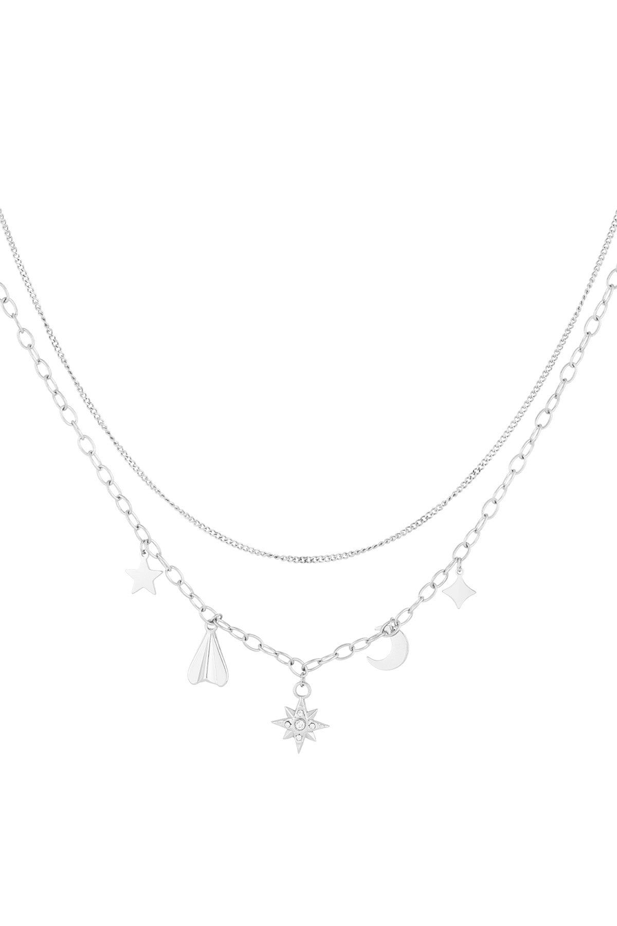 damen halskette sonne strass charm | 304s-edelstahl | goldfarbe & silberfarbe