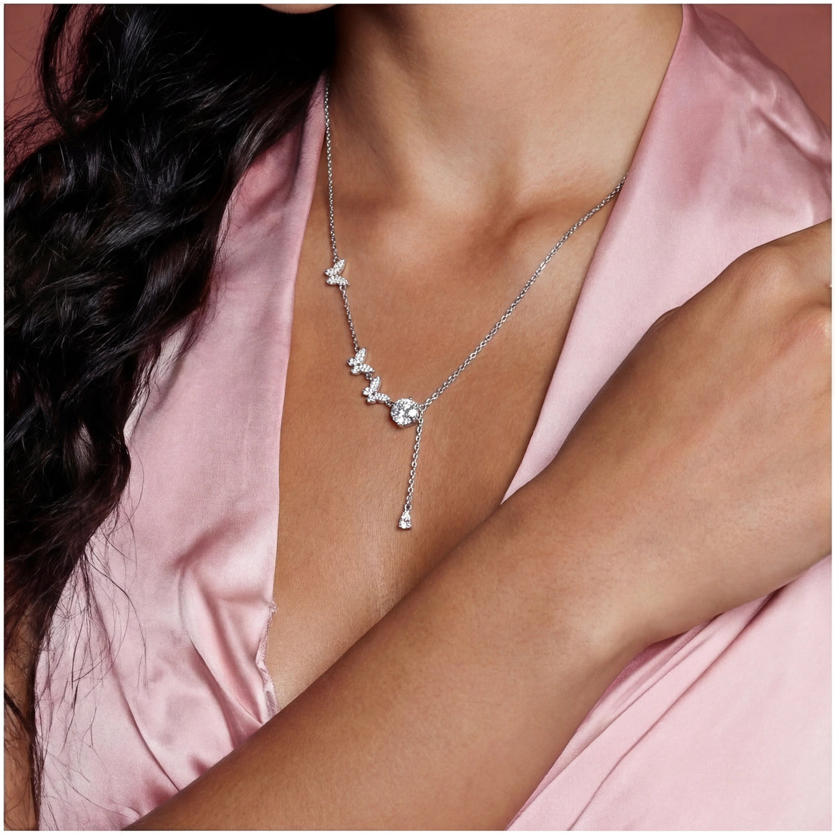vanessa halskette – moissanit, 925er silber