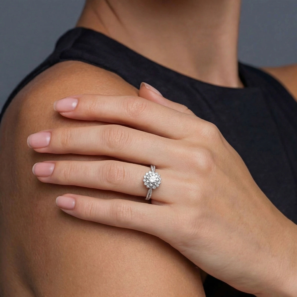 stella ring – moissanit, 925er silber