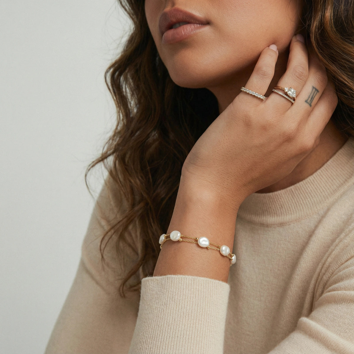 margherita armband – perlen, vergoldetes 925er silber