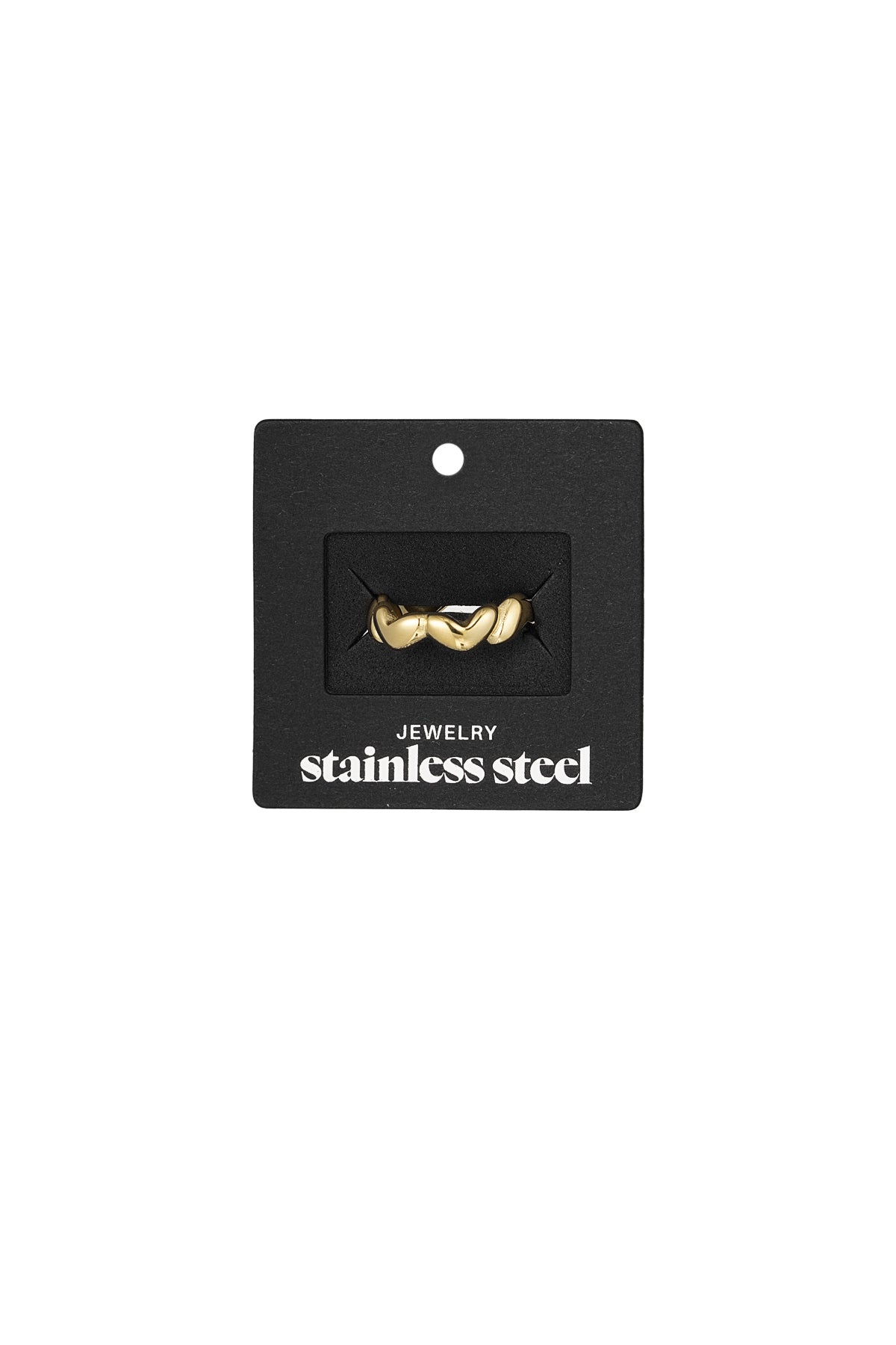 damen ring herz luxus | edelstahl | goldfarbe