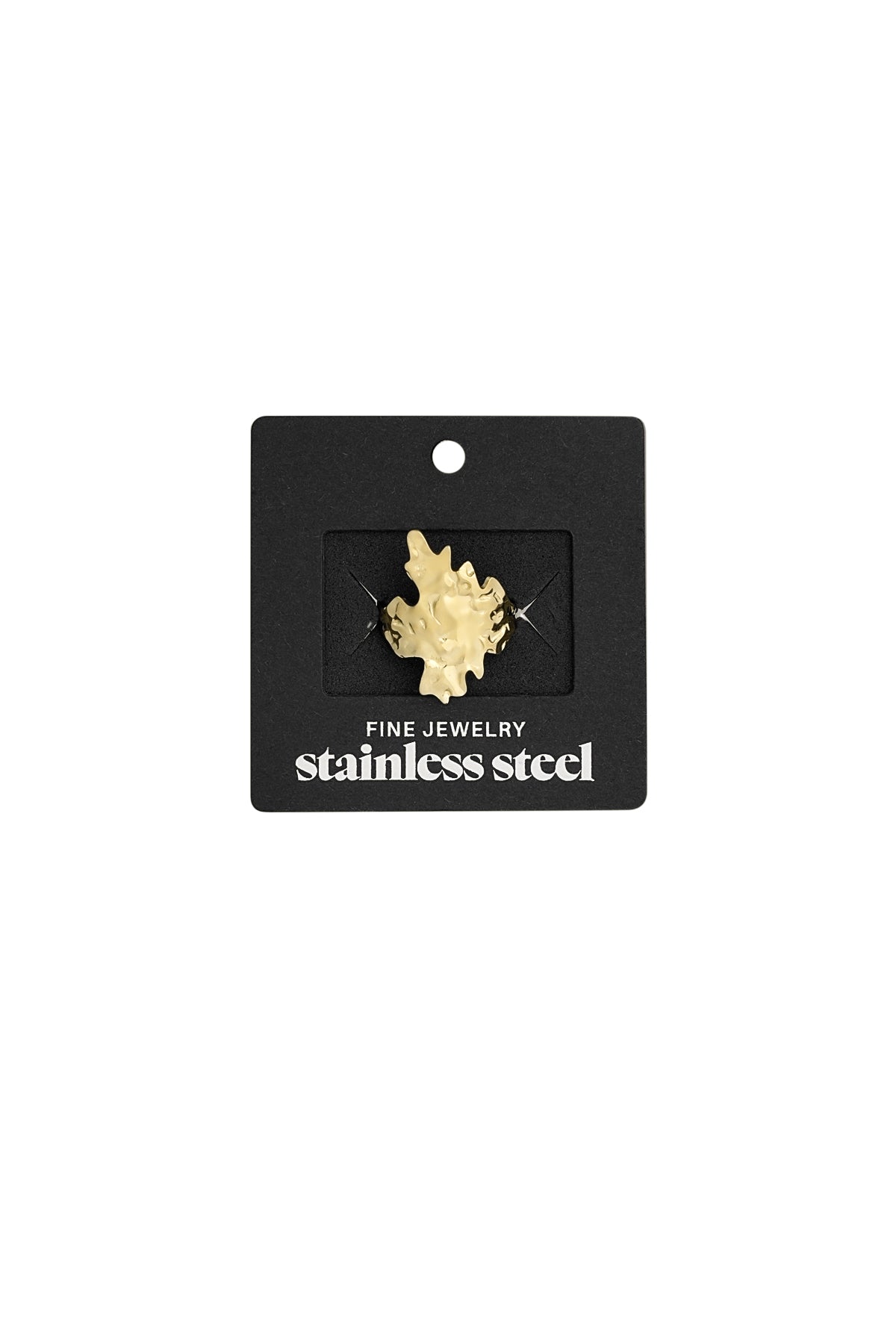 damen ring abstrakte textur | edelstahl | goldfarbe