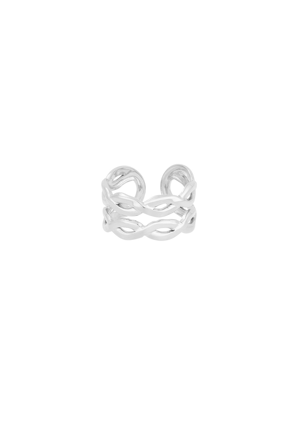 damen ring wirbel mehrlagig | edelstahl | gold-/silberfarbe