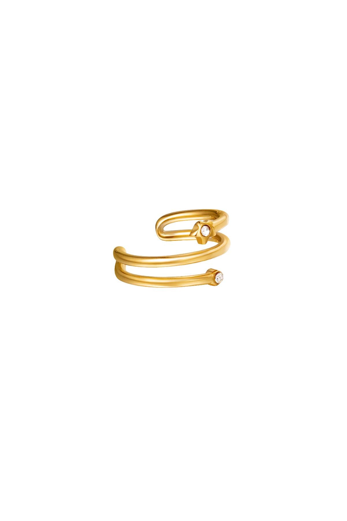 damen ear cuff spirale stern zirkon | edelstahl | silberfarbe & goldfarbe
