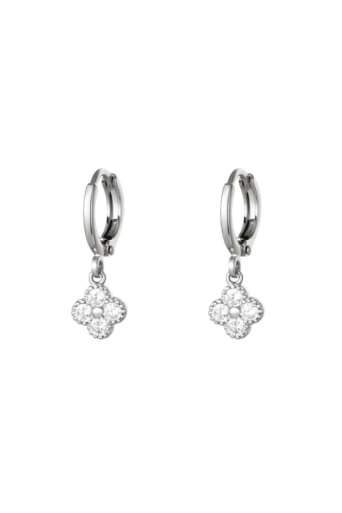damen ohrringe clover blume zirkon | kupfer | gold & silber