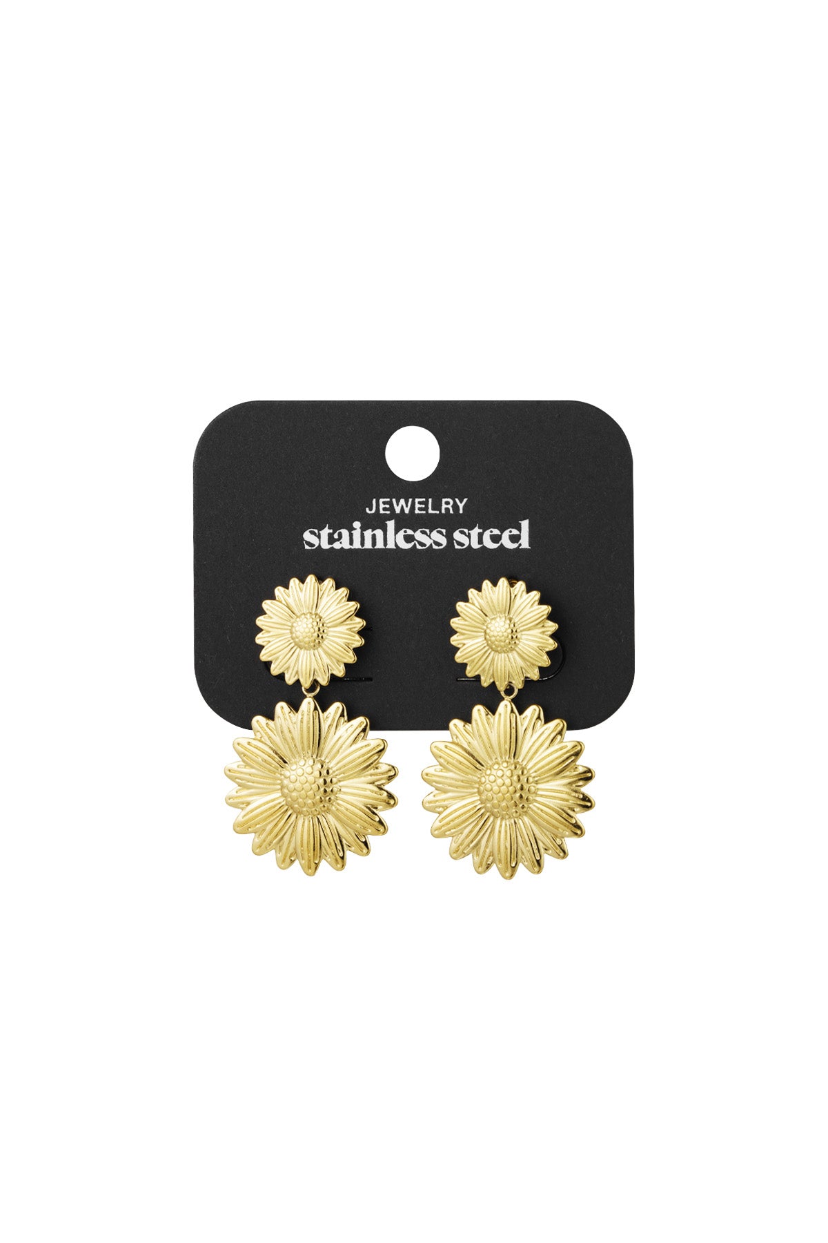 damen ohrringe happy sunflower | edelstahl | goldfarbe