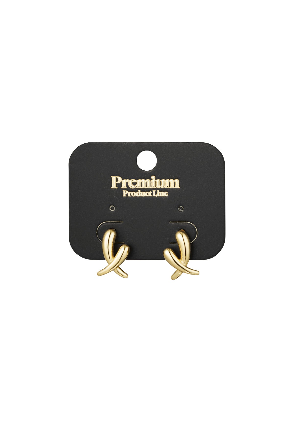 damen ohrringe gekreuzt classic | edelstahl 304s | goldfarbe