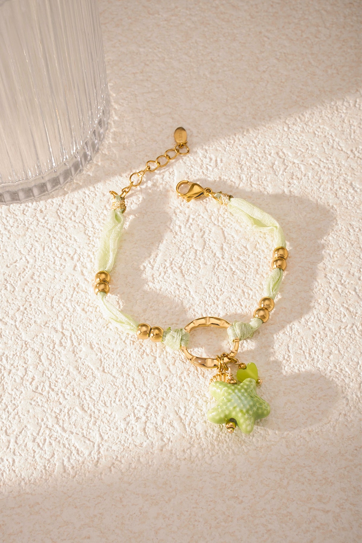 sternenarmband - grün & gold