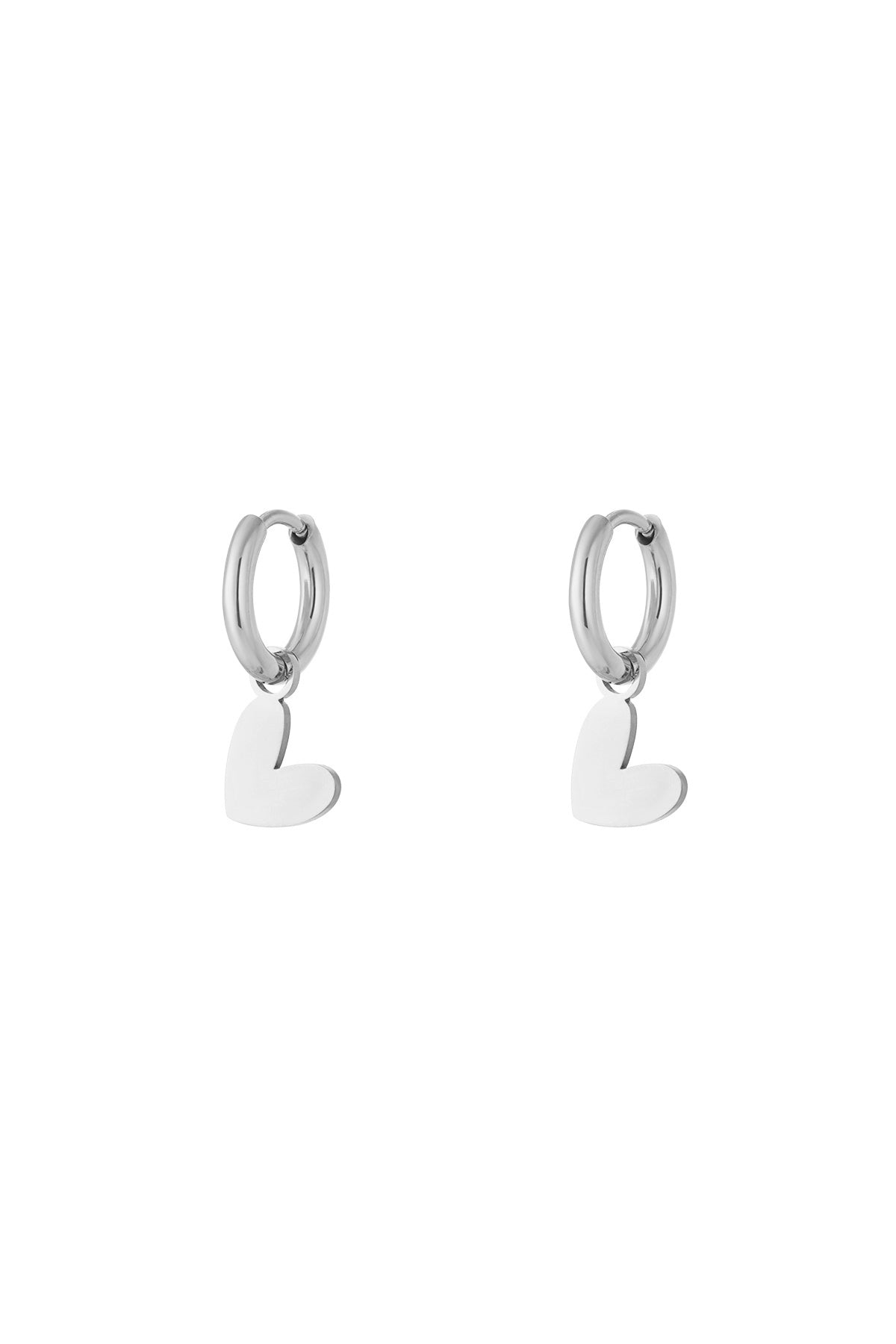 damen herzohrringe klar | edelstahl | gold & silber