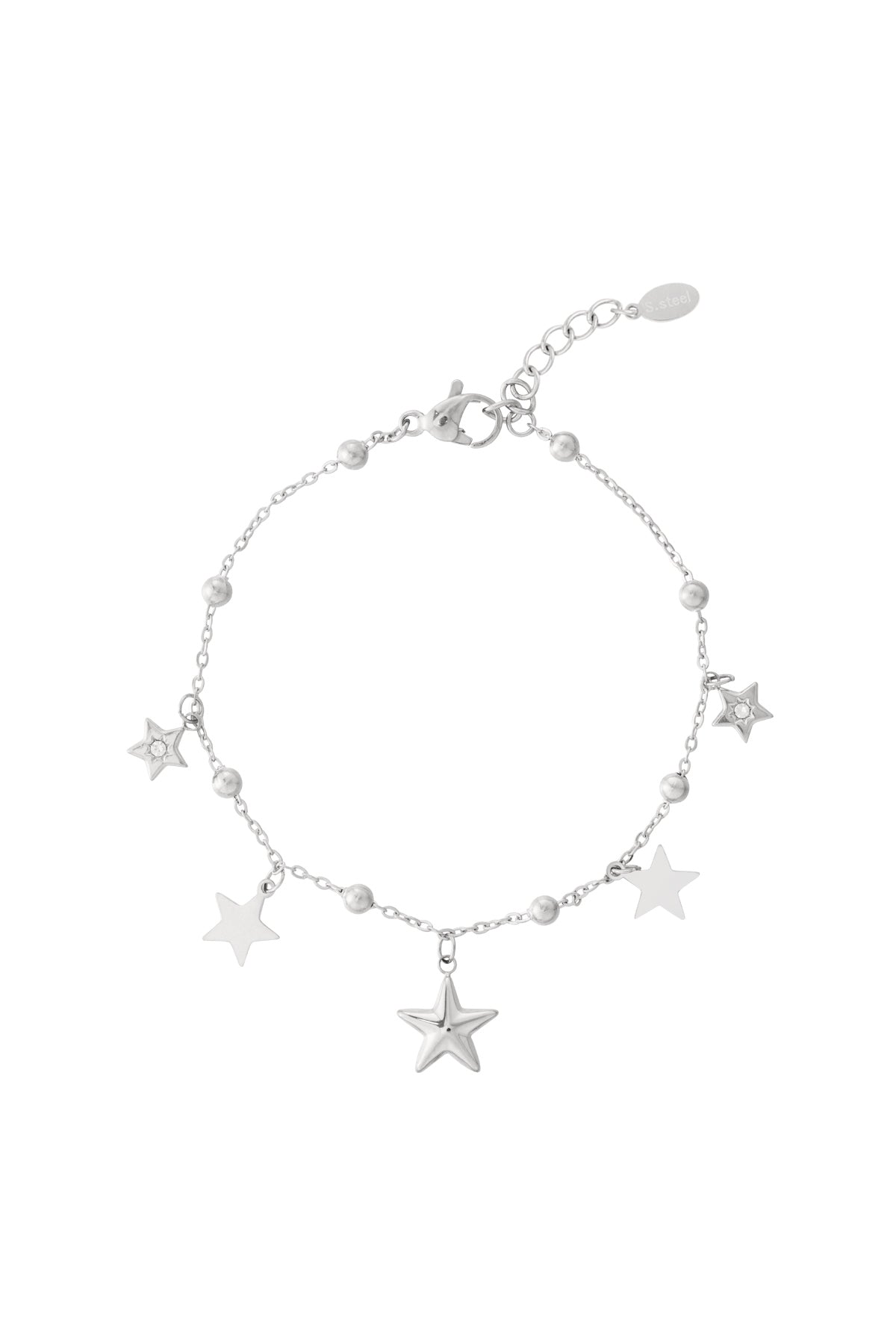 damen charm armband stern strass | edelstahl | gold- und silberfarbe