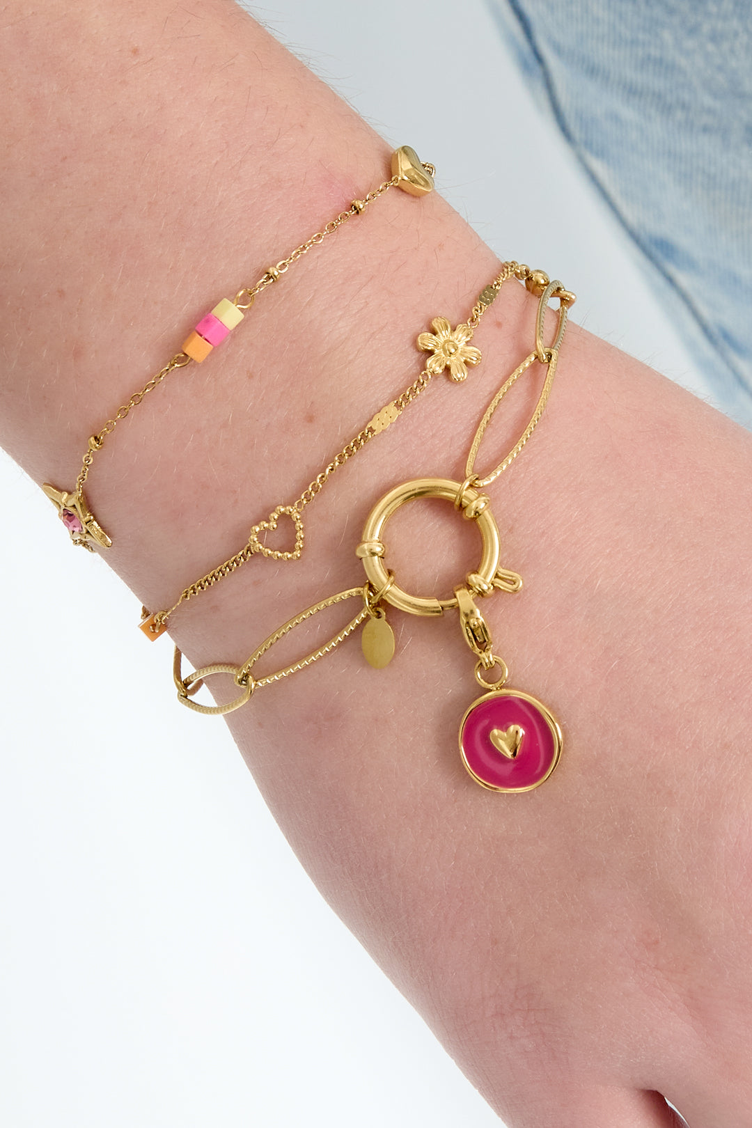 damen armband kette alltag | edelstahl | goldfarbe