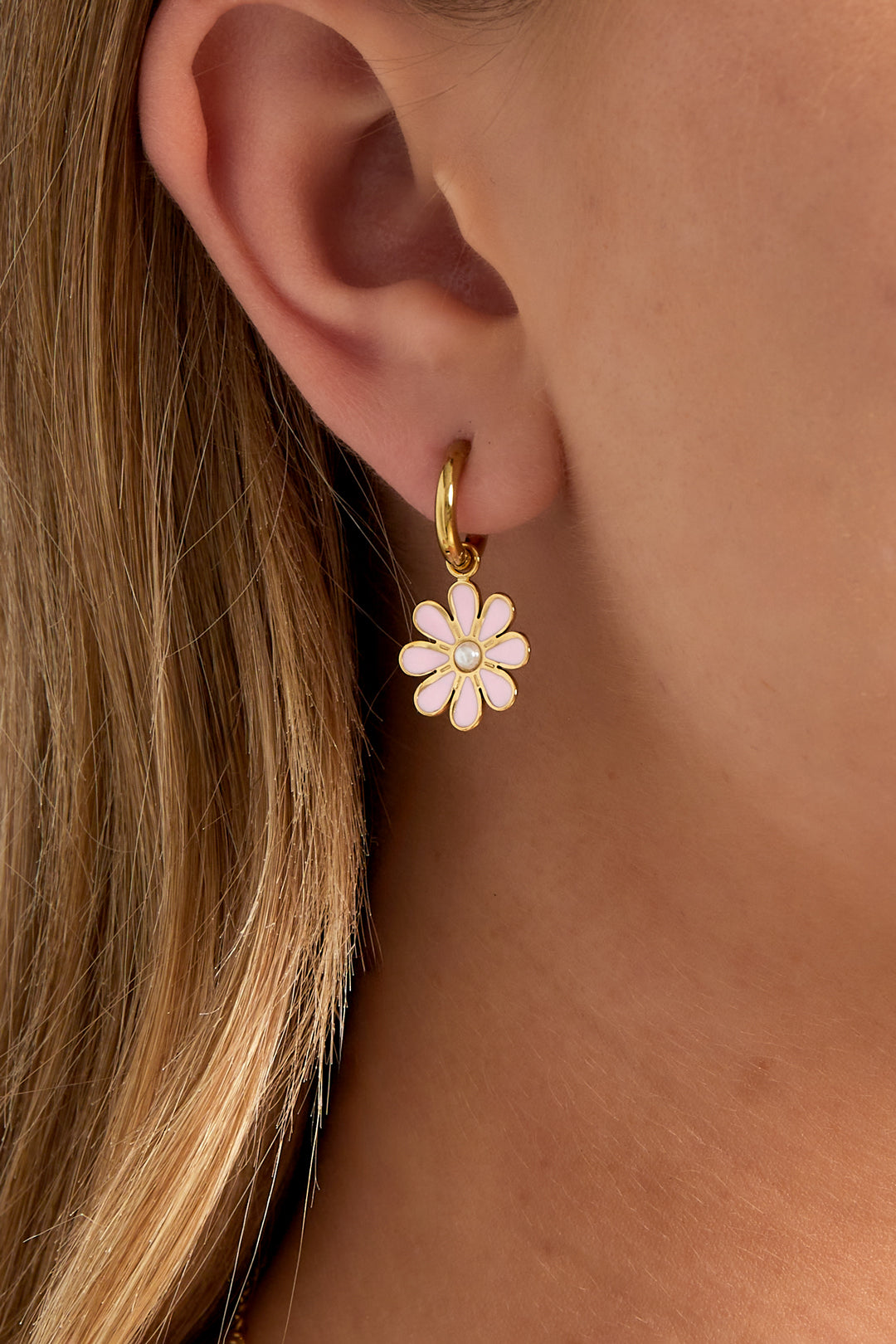 damen ohrhänger blüten-tropfen pastell | edelstahl | rosa & rosenrot