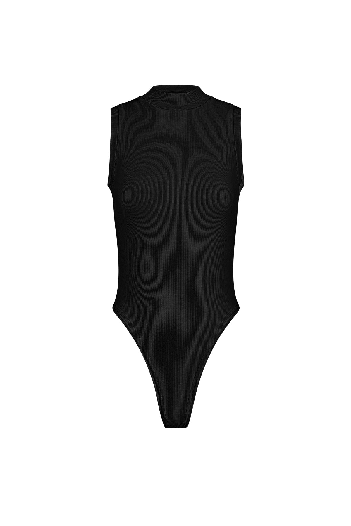 viskose damen ärmelloses bodysuit hoher kragen minimalistisches design