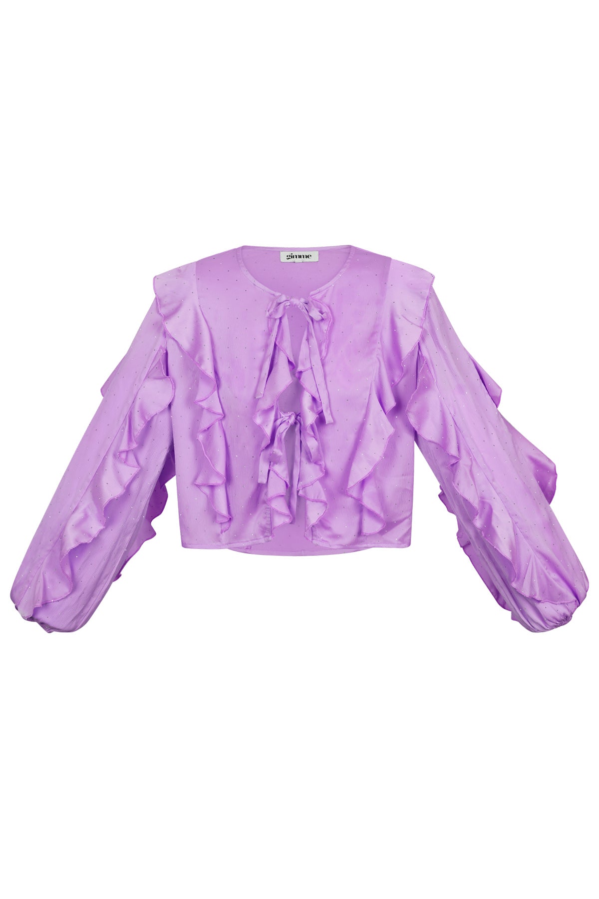 damen langarmshirt rüschen bindung | polyester | mehrfarbig