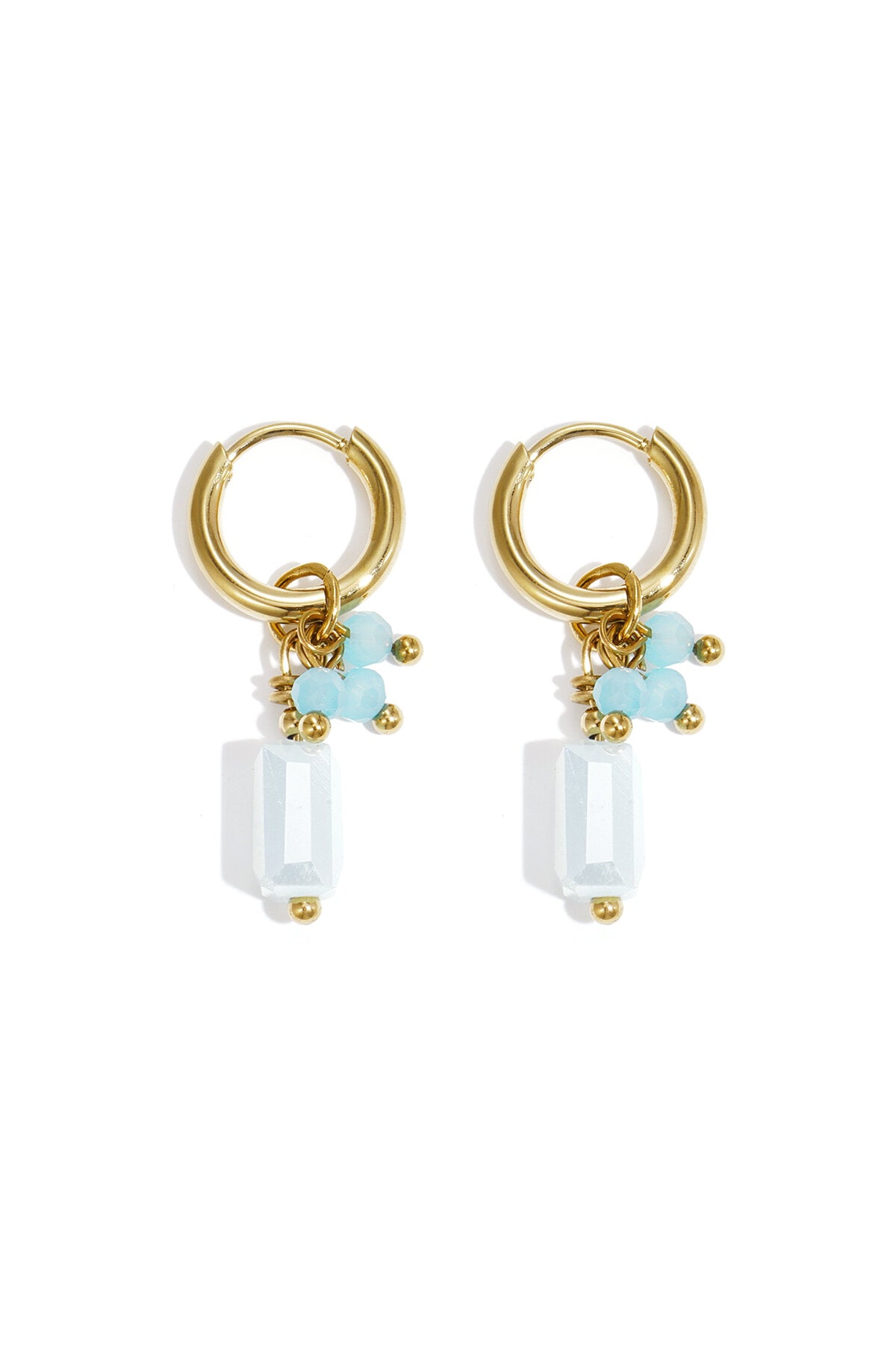 damen ohrringe perle schleife romantisch | edelstahl | orange & hellrosa & blau