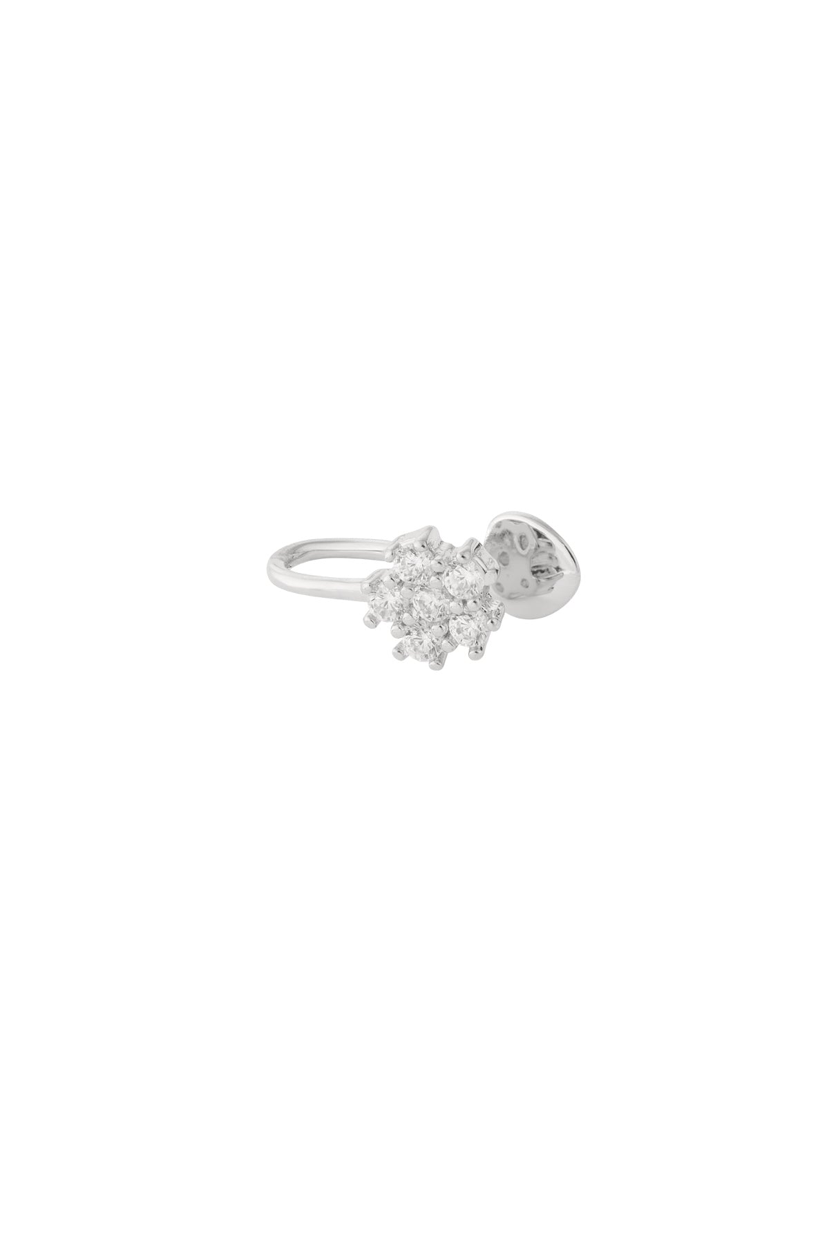 damen ear cuff & nasenmanschette blume zirkon | kupfer | goldfarbe & silberfarbe