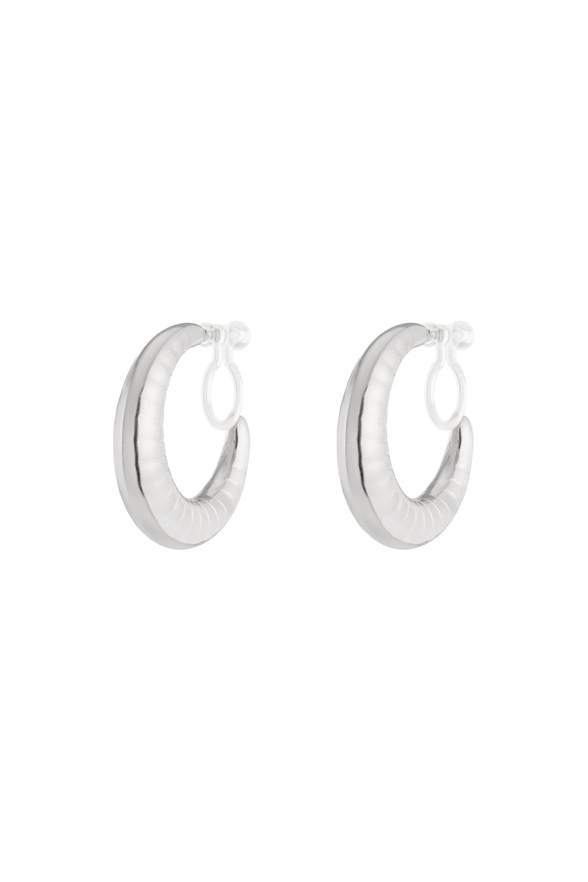 damen ohrclips creole organisch 14k | edelstahl vergoldet | gold & silber