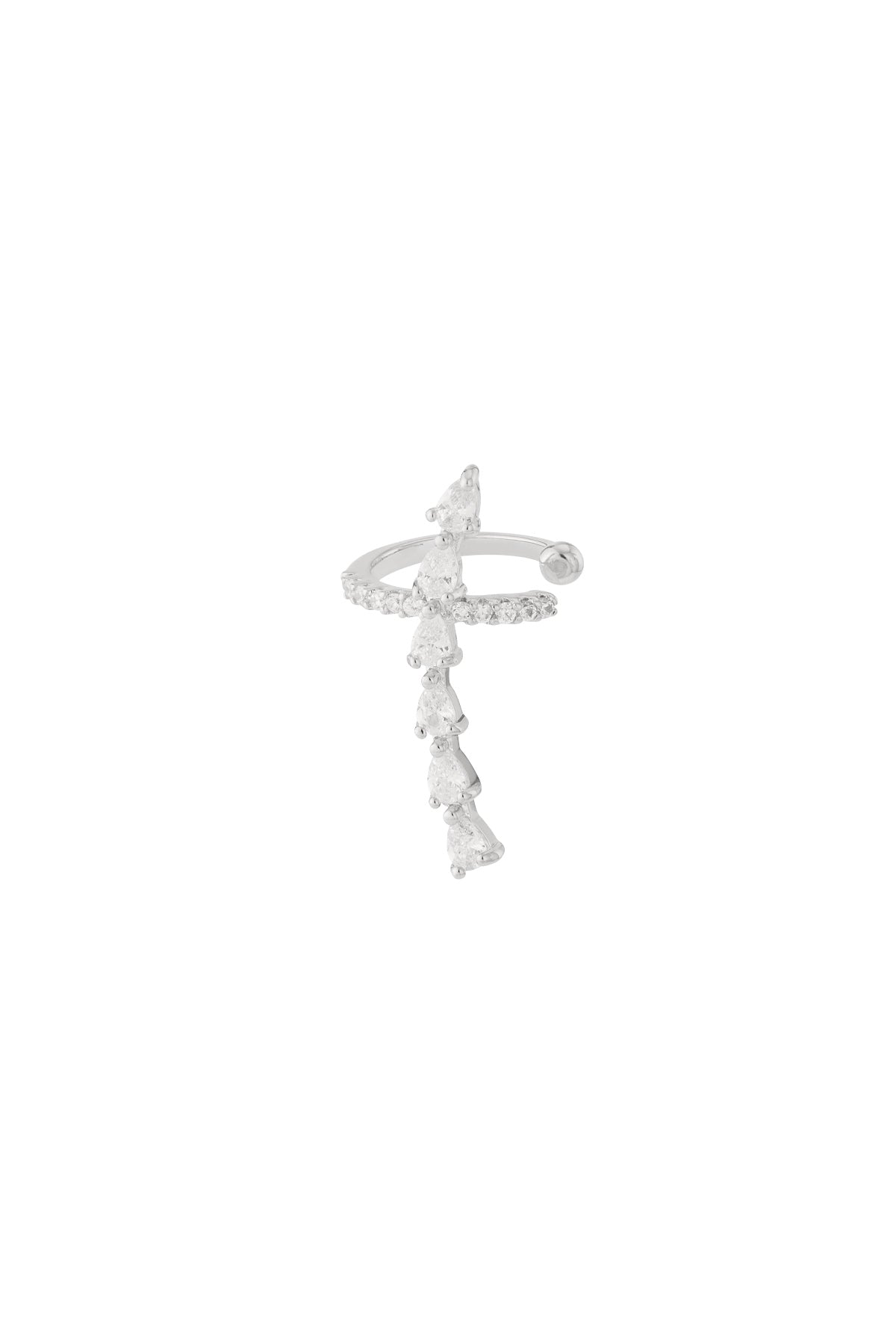 damen ohrklemme geometrisch zirkon ii | kupfer | gold & silber