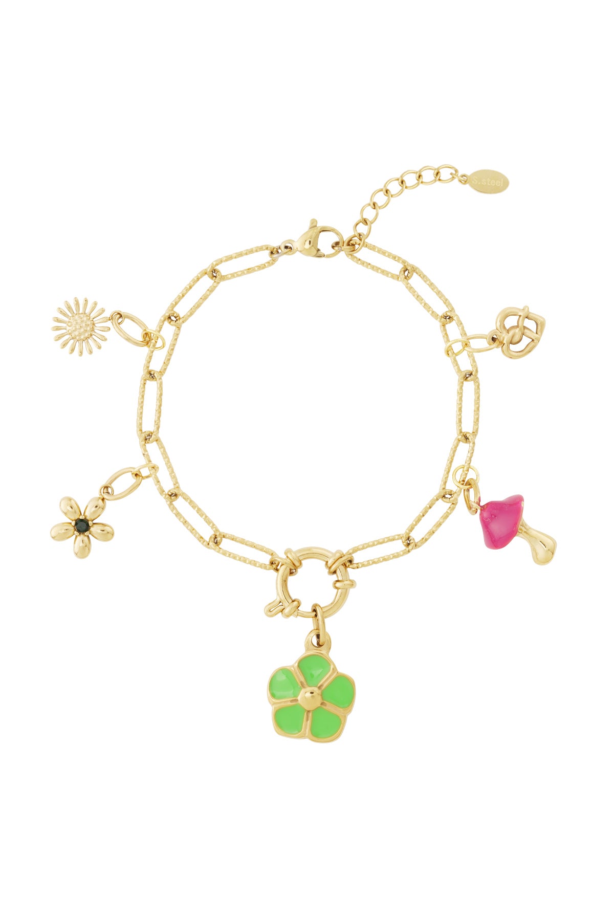 damen armband kleeblatt blume | vergoldet | goldfarbe