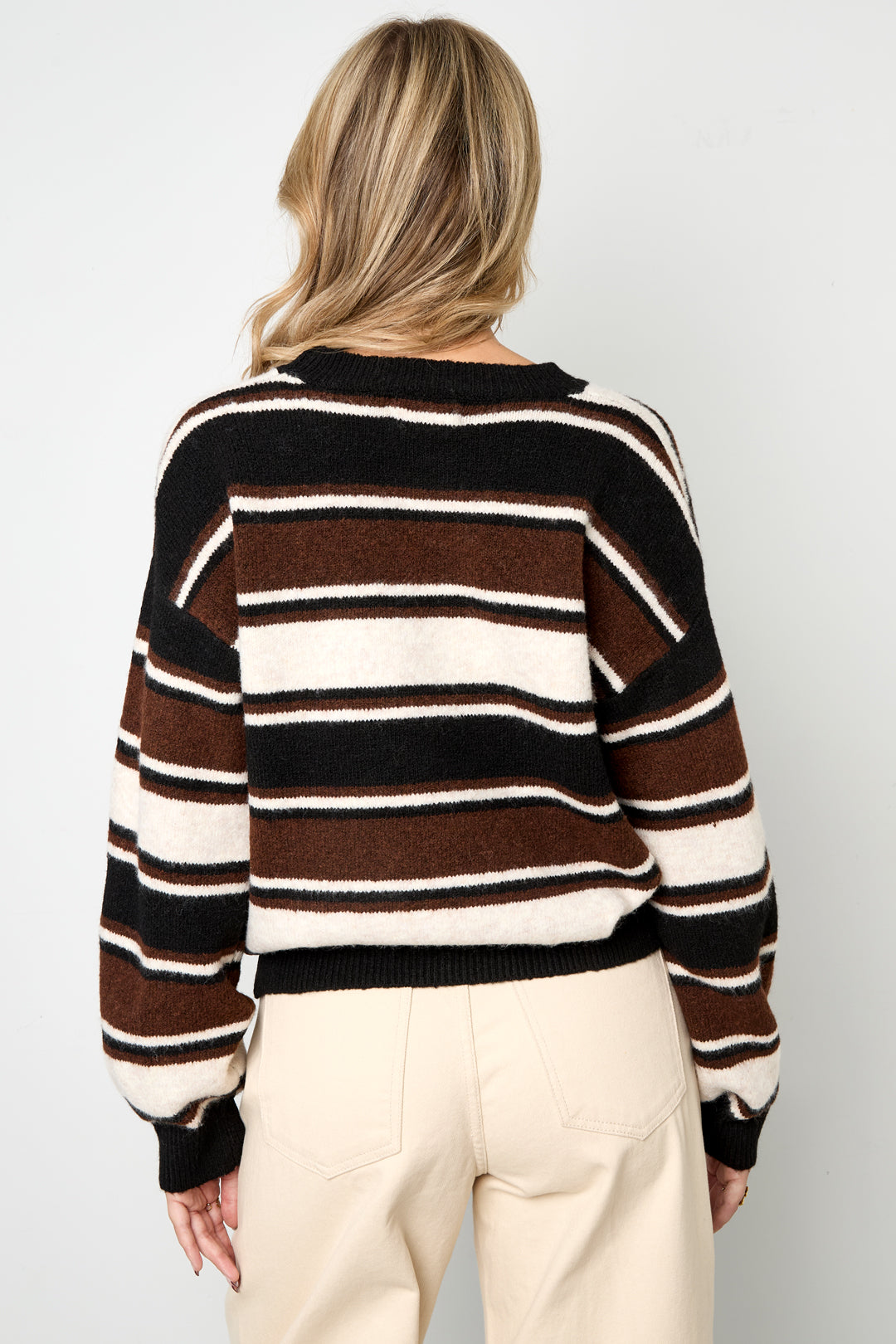 damen pullover strick streifen | polyester | mehrfarbig