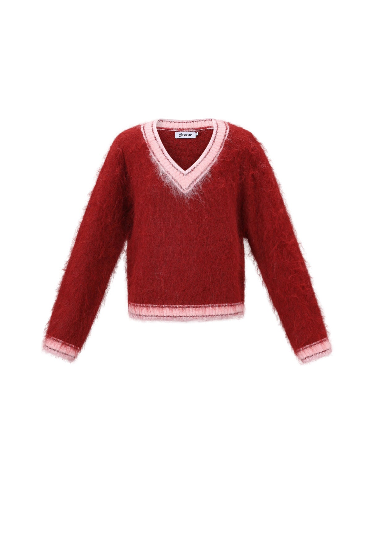 damen pullover v-ausschnitt farbkontrast | polyester | mehrfarbig