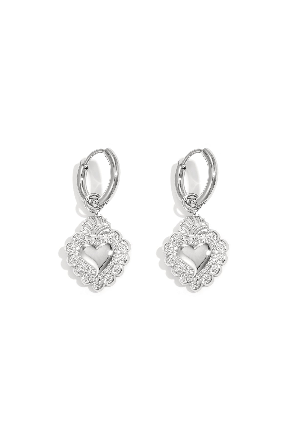 damen ohrringe herz alltag | edelstahl | gold & silber