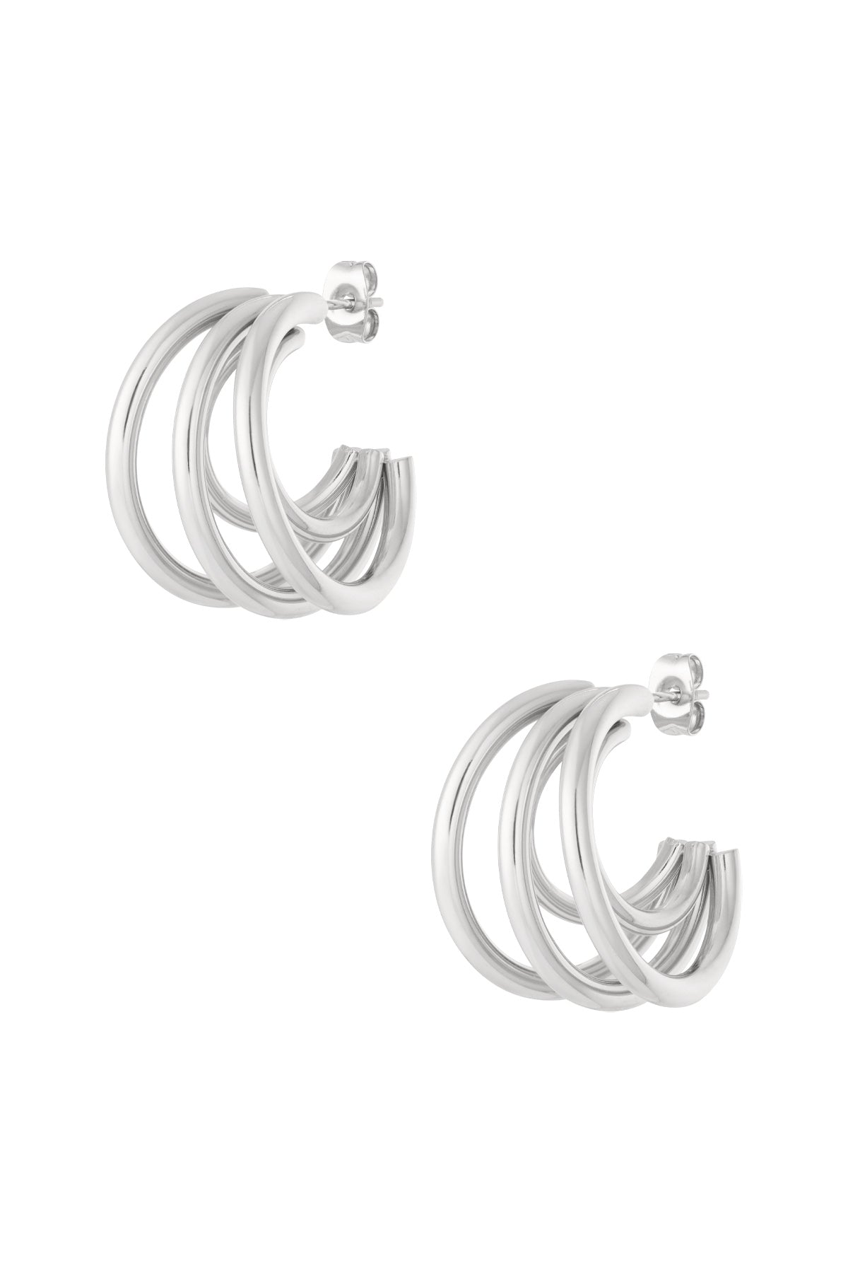 damen creolen geometrisch | edelstahl | goldfarbe & silberfarbe
