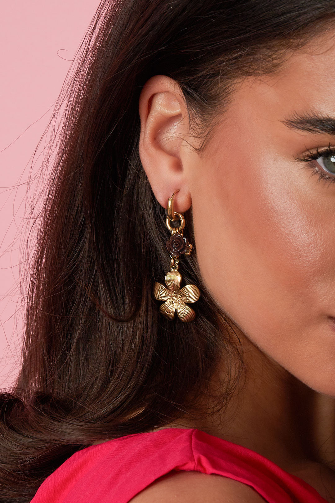 damen ohrringe blume lässig | edelstahl | goldfarbe