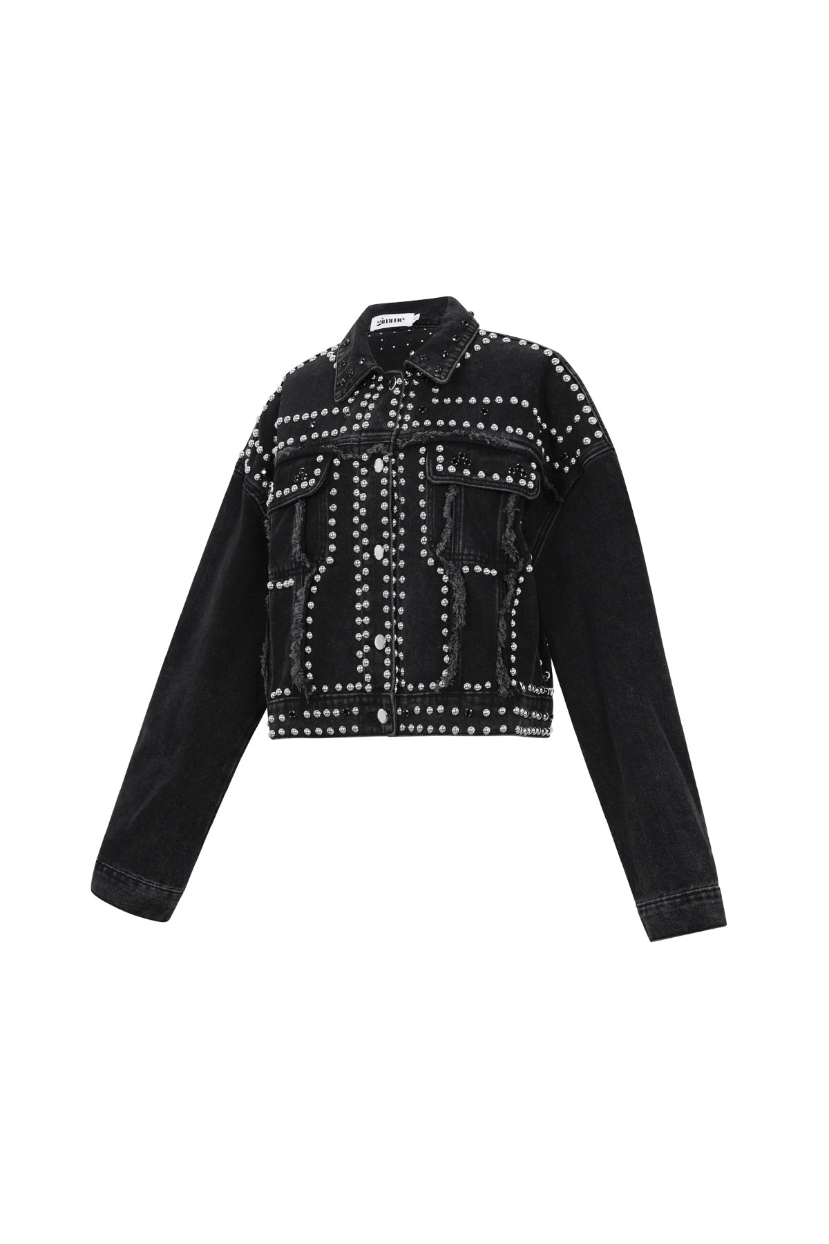 damen jeansjacke street style | baumwolle | schwarz