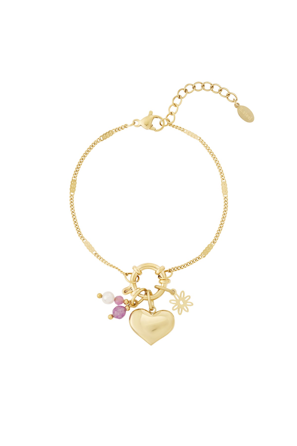 damen armband herz personalisiert | vergoldet | goldfarbe