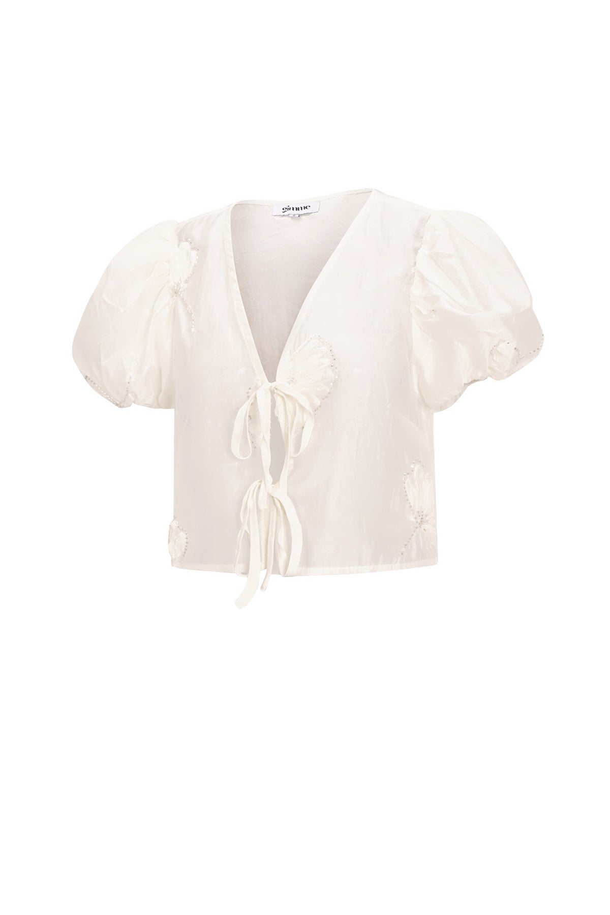 damen top boho blumenprint | bio-baumwolle | weiß