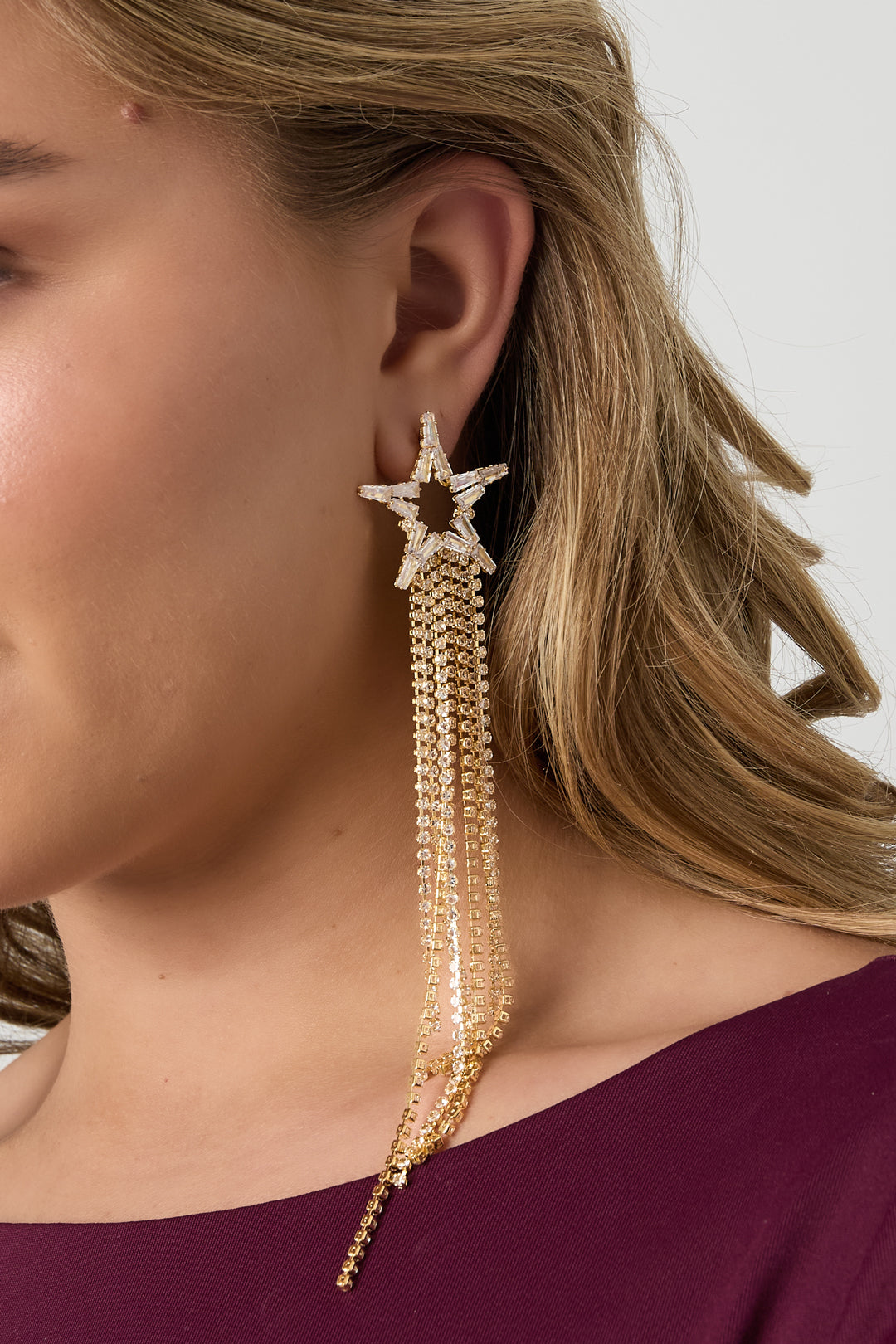 damen ohrringe stern zirkon | kupfer | gold & silber