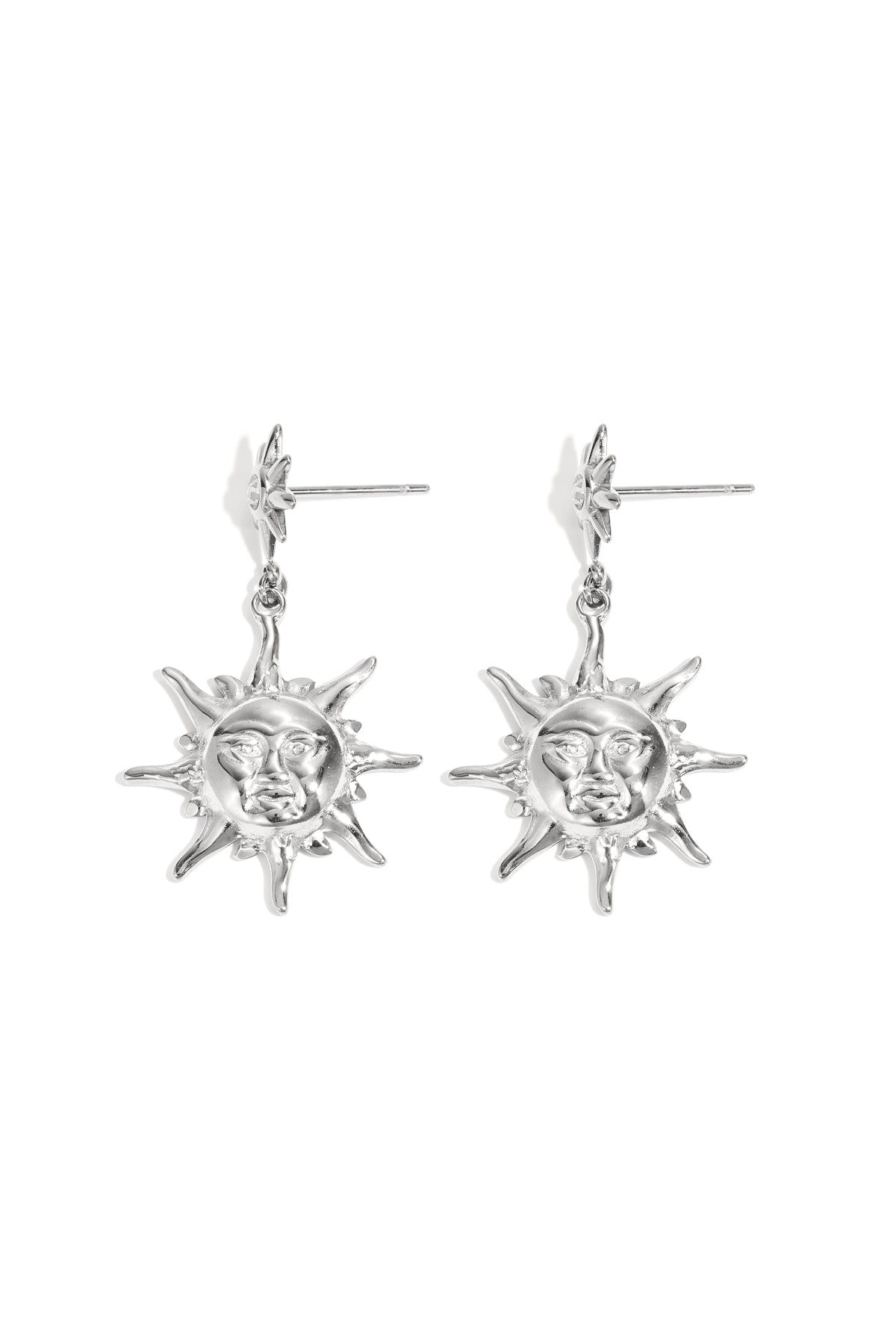 damen ohrringe sonne strass | edelstahl | goldfarbe & silberfarbe