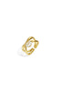 Damen Ring Zirkon Linien Muster | Edelstahl | Goldfarbe