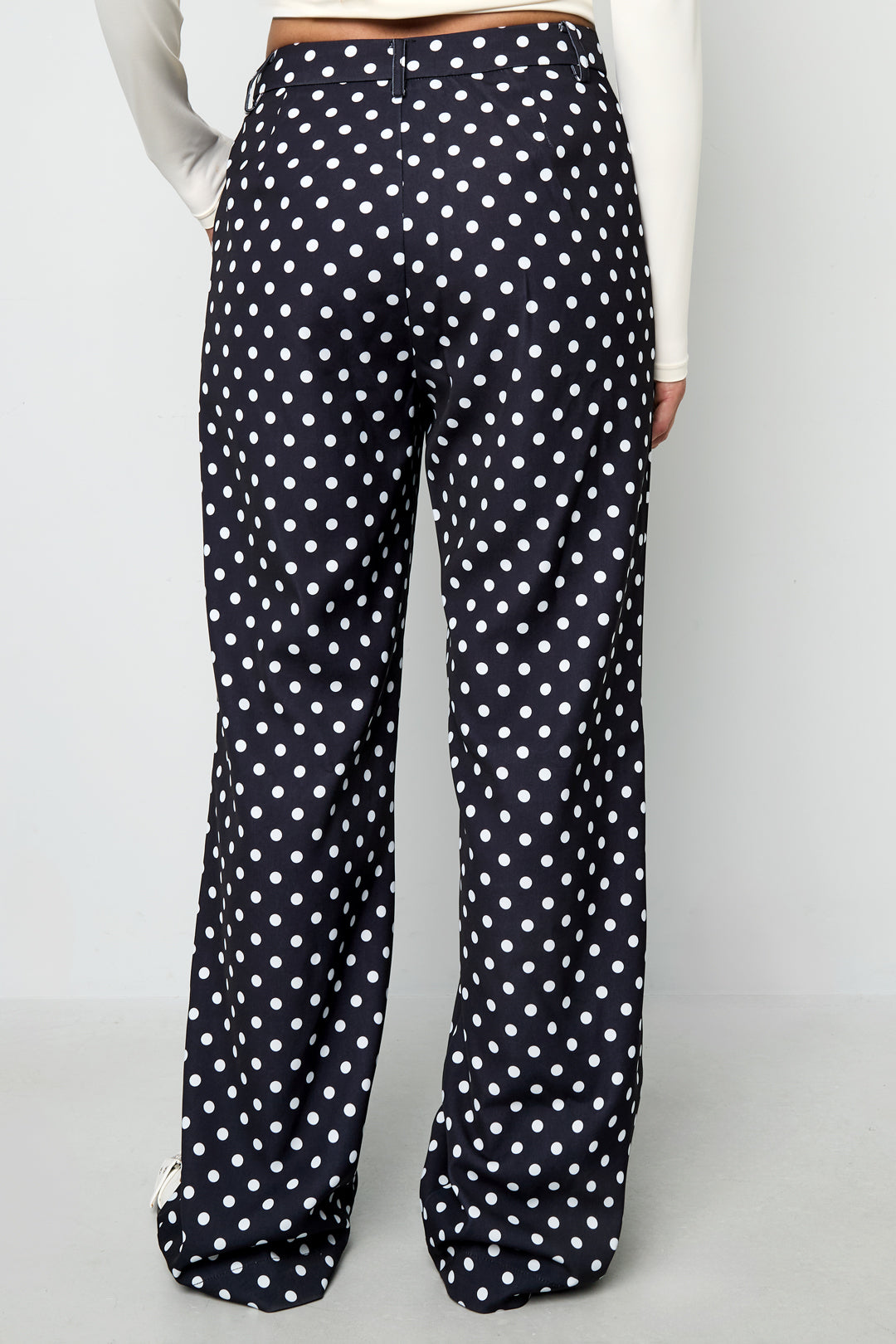 damen hose punkte muster | polyester | mehrfarbig