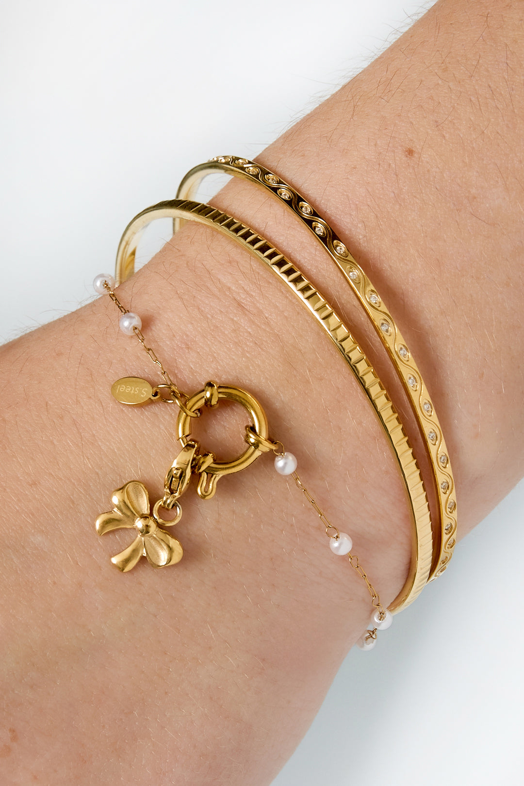 damen fußkette schlicht elegant | edelstahl | goldfarbe