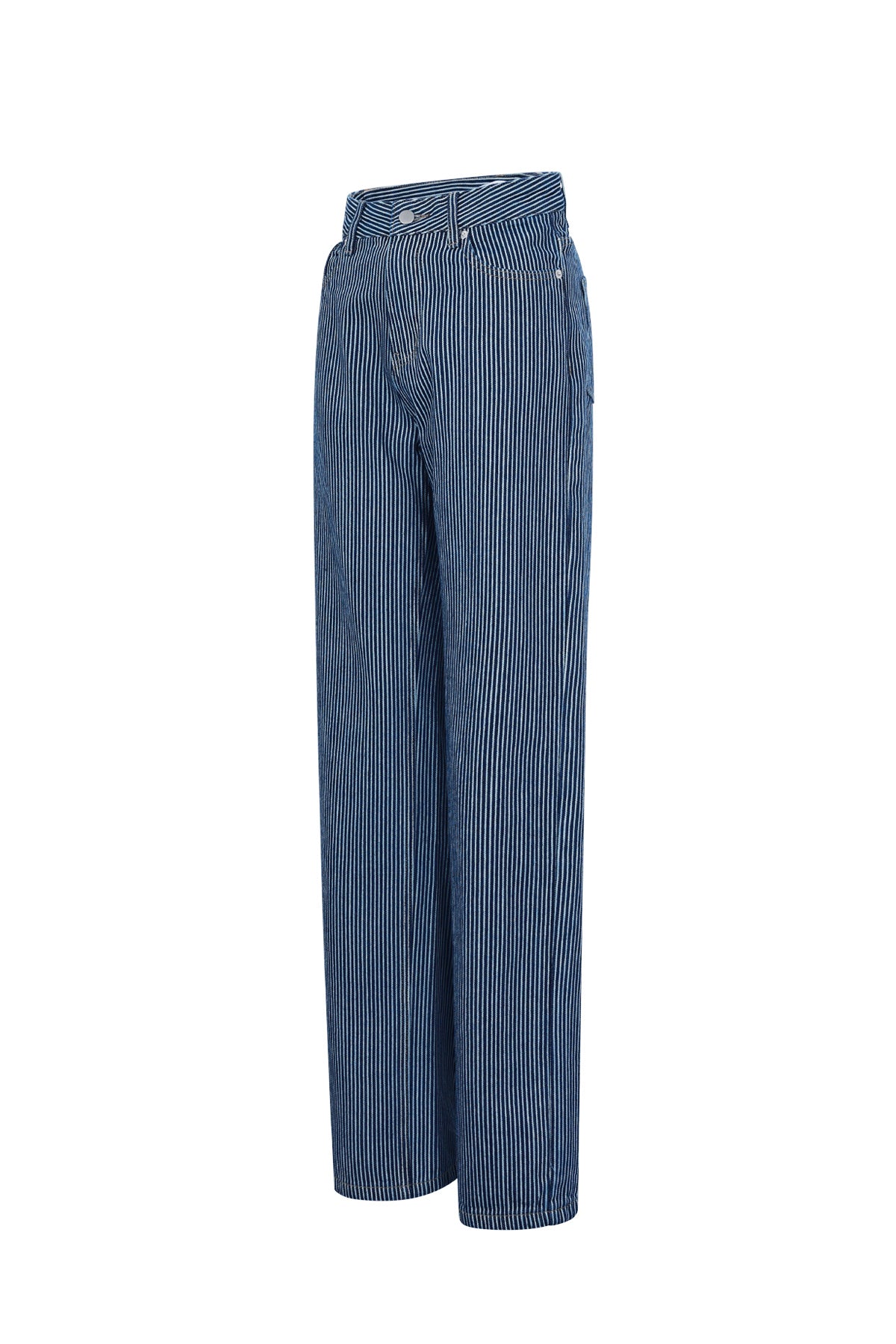 damen hose streifen baumwolle | baumwolle | blau