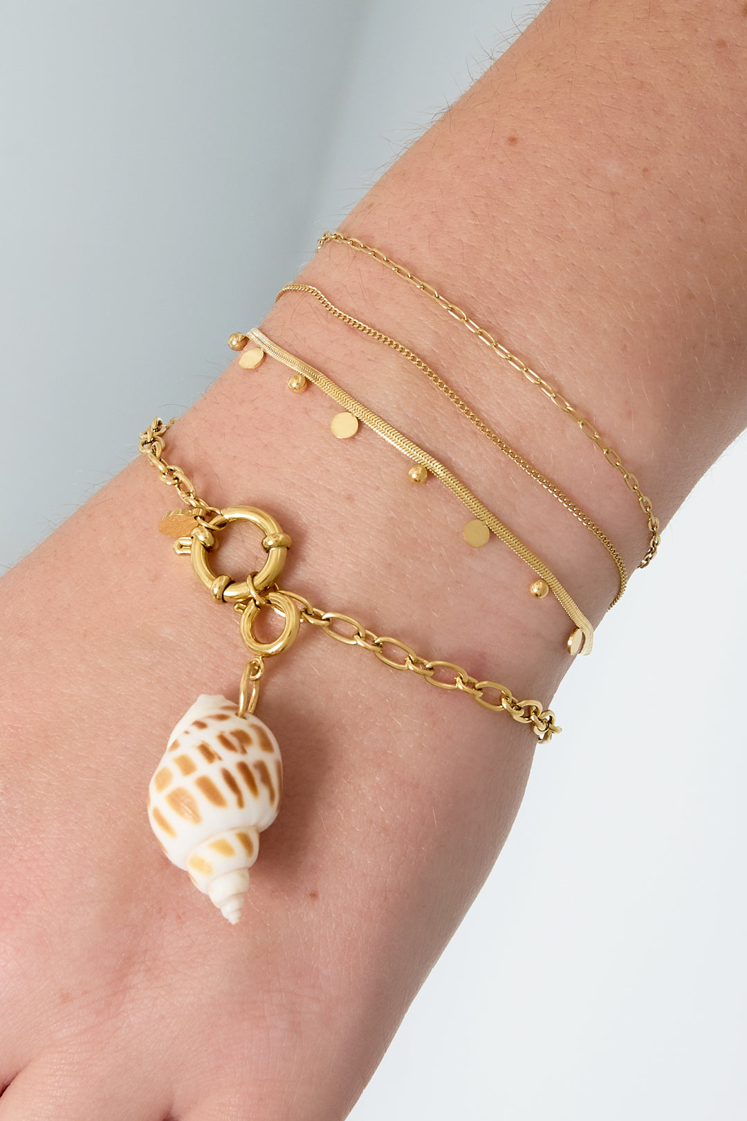 damen armband kette zart | edelstahl | goldfarbe