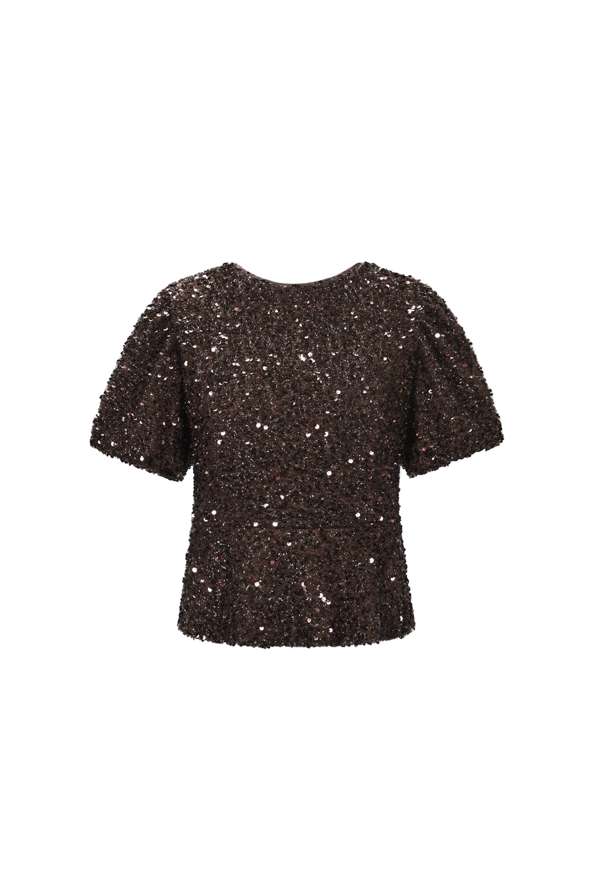 damen top pailletten kurzarm casual | polyester | mehrfarbig