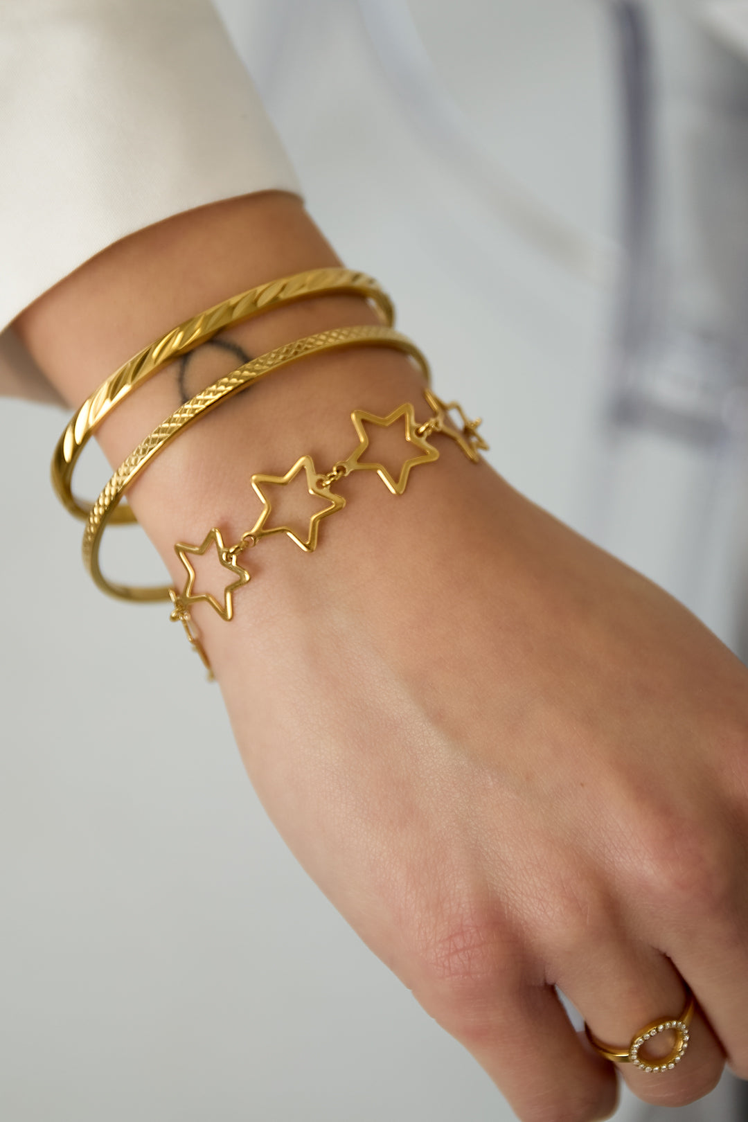 damen armband kette stern | edelstahl | goldfarbe