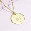 Round pendant with customizable name design, stylish and simple necklace