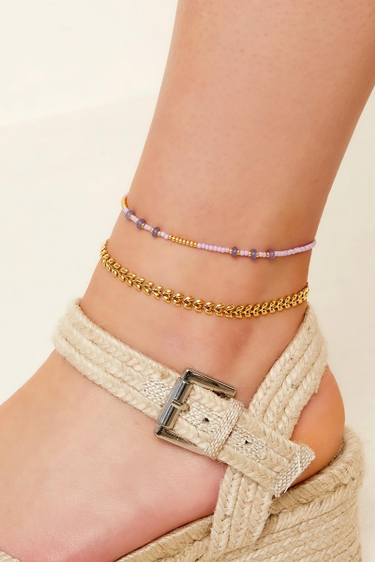 Damen Fußkette Blätter Anhänger | Edelstahl | Goldfarbe & Silberfarbe