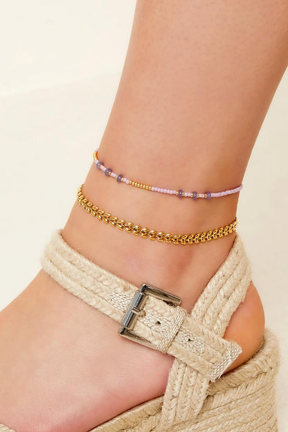 Damen Fußkette Blätter Anhänger | Edelstahl | Goldfarbe & Silberfarbe