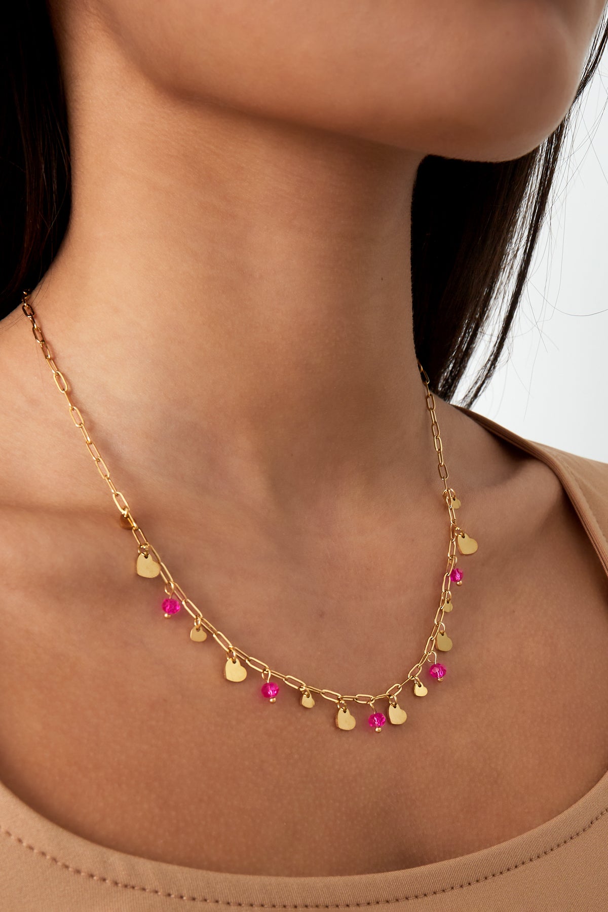 damen halskette voller liebe herz roségold | edelstahl | rosa
