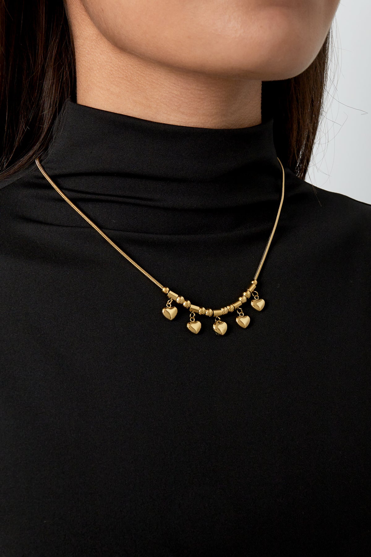 Damen Halskette Liebhaber Herz | Edelstahl | Goldfarbe & Silberfarbe